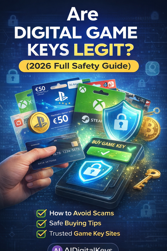 Digital game keys legitimacy guide 2026 showing secure online game key purchase concept
