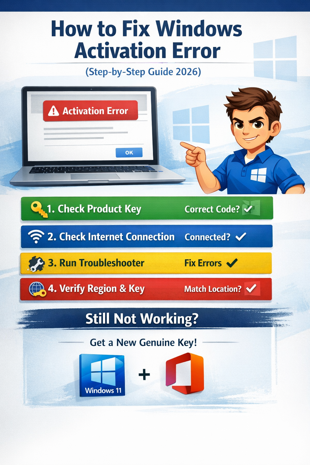 how to fix windows activation error 2026 step by step guide windows 11 activation troubleshooting