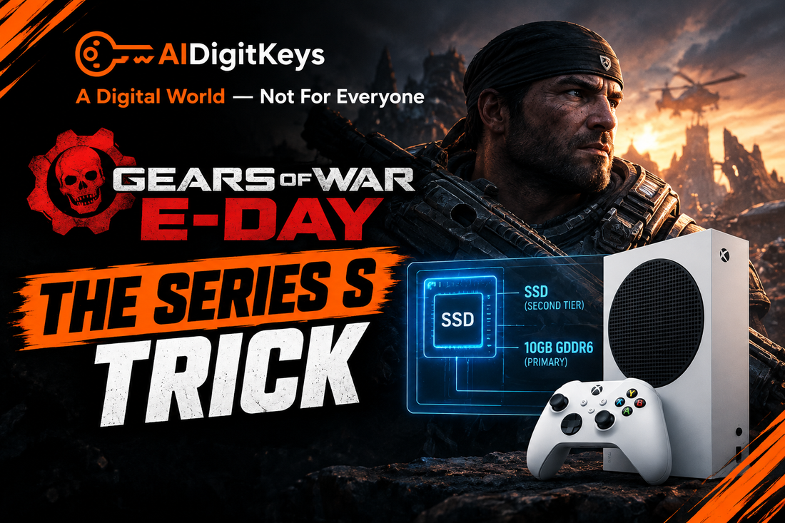 Gears of War E-Day showing the Xbox Series S SSD memory technique and 60 FPS target