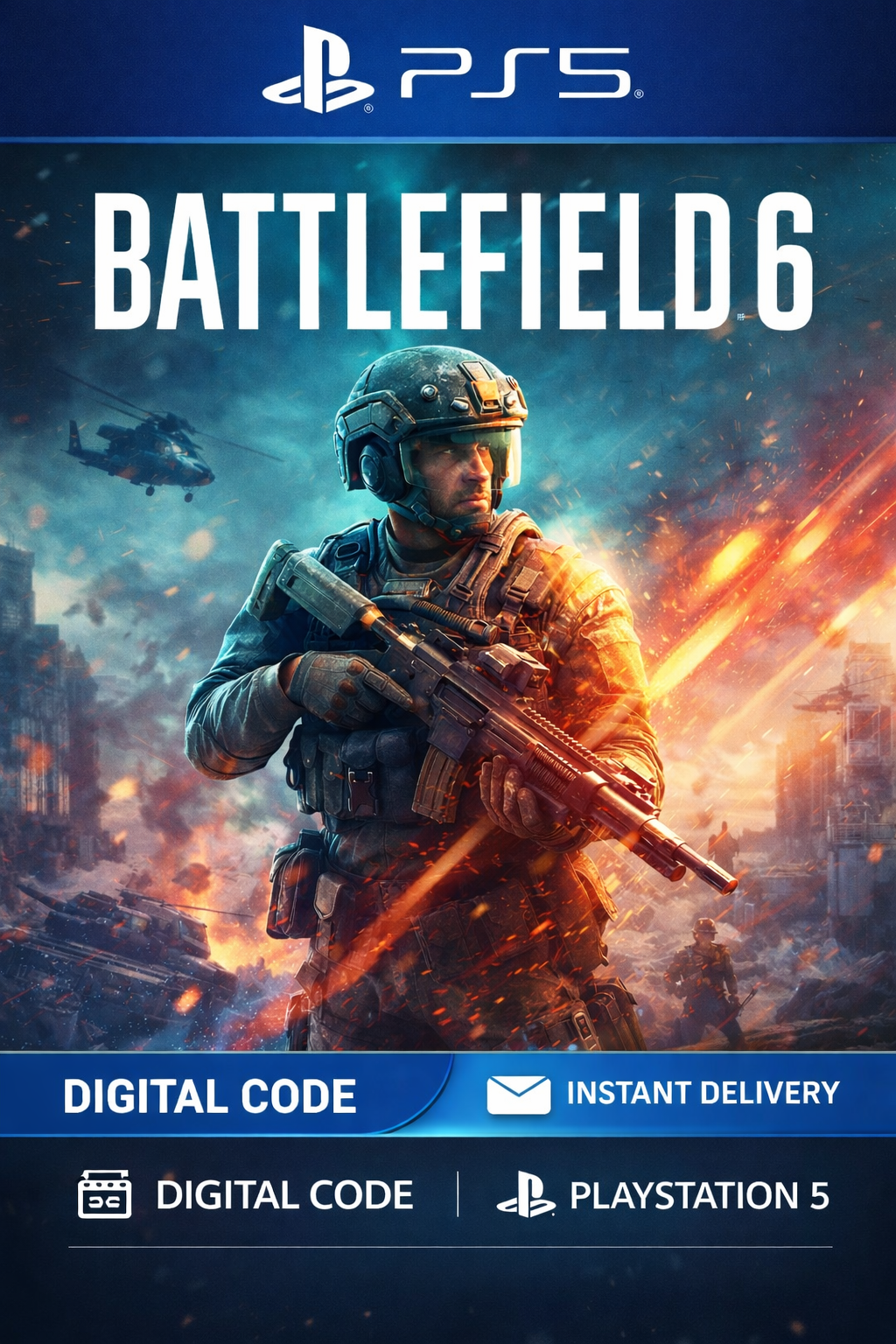 Battlefield 6 PS5 digital code with instant delivery – PlayStation 5 full game available now