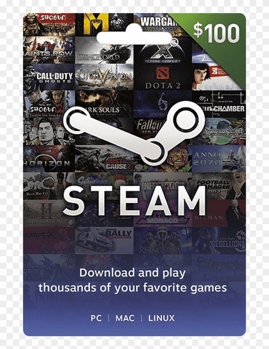 Steam Wallet 100 $ (Digital Key)