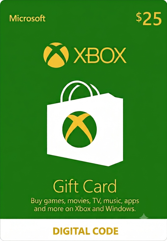 Xbox gift card 25 dollars USA Microsoft Store instant digital delivery for only 23.99€